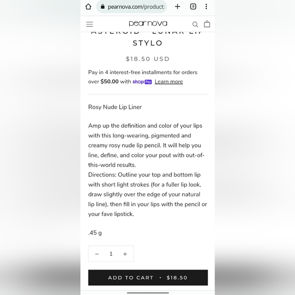 Pear Nova Lip Liner in Asteroid - Picture 4 of 4